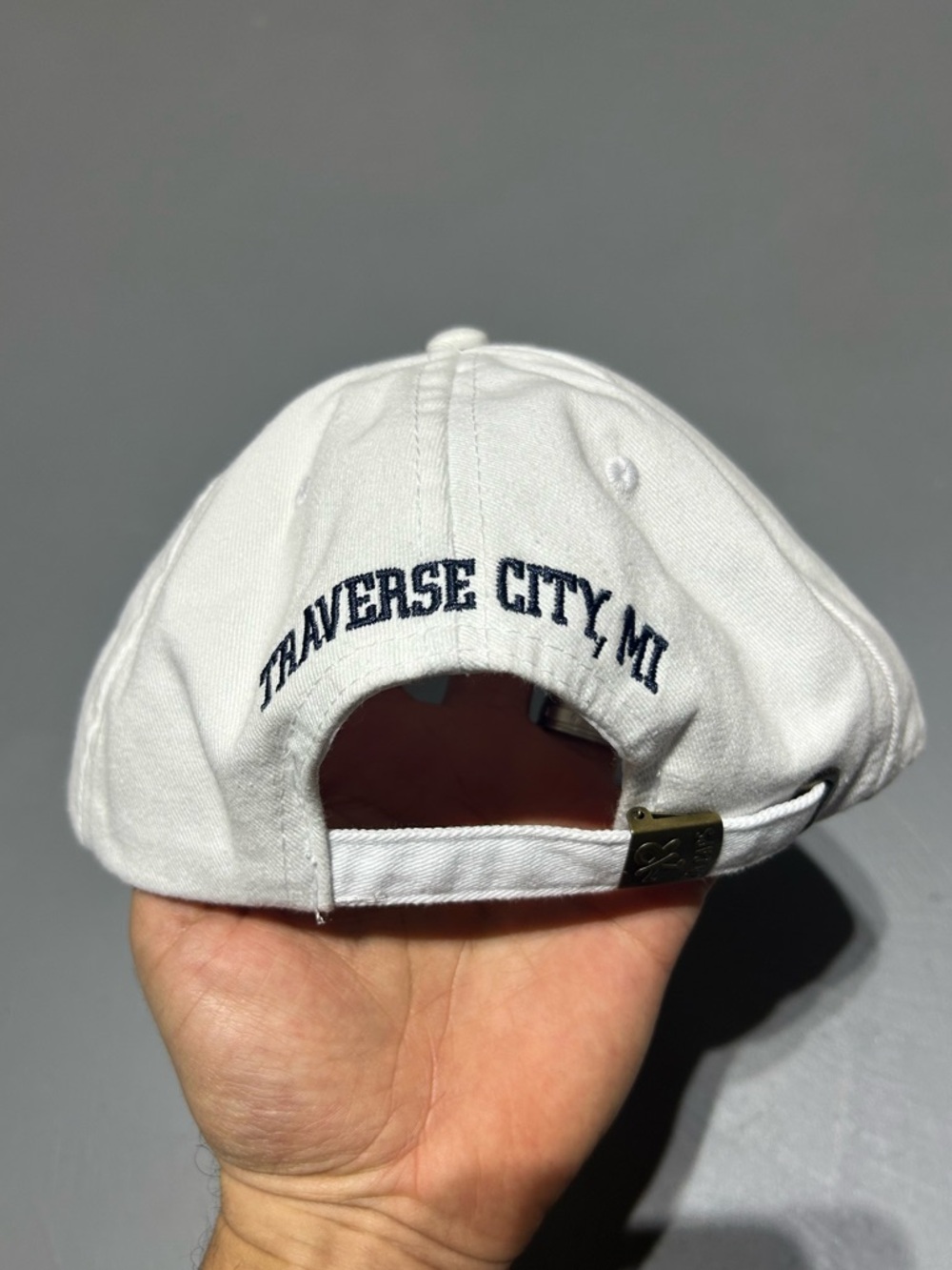 DK Caps - Lake Life - Traverse City Michigan Adjustable White Hat - Picture 4 of 10